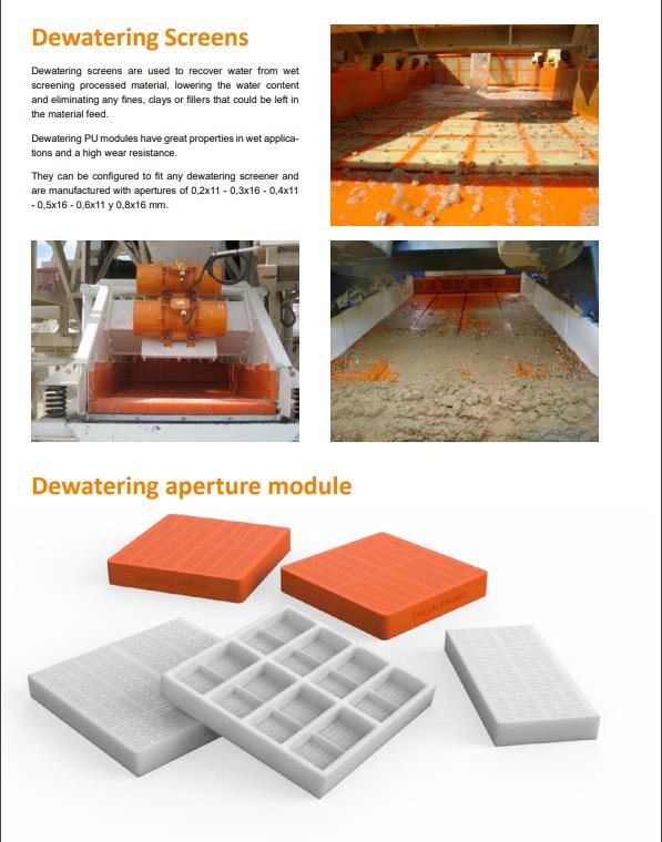 MDI And TDI Polyurethane Screen Deck For Mining Process And Dewatering 0