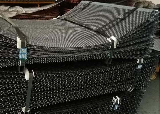 Square Opening Quarry Screen Mesh High Tensile Steel Wire Cloths Double Crimped