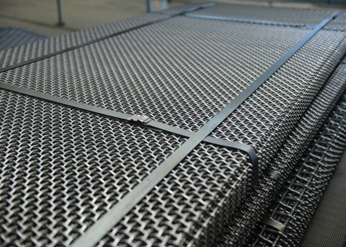 Quarry Rock square Hole crimped wire mining screen mesh 0